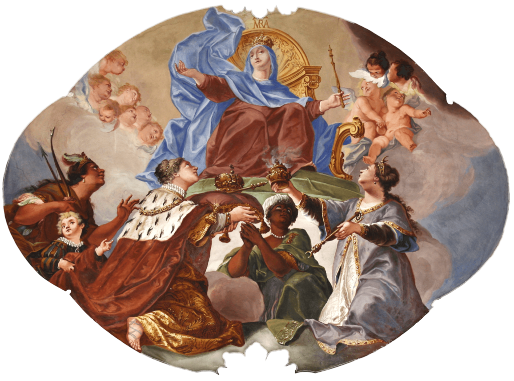 Fresko Huldigung die Erdteile